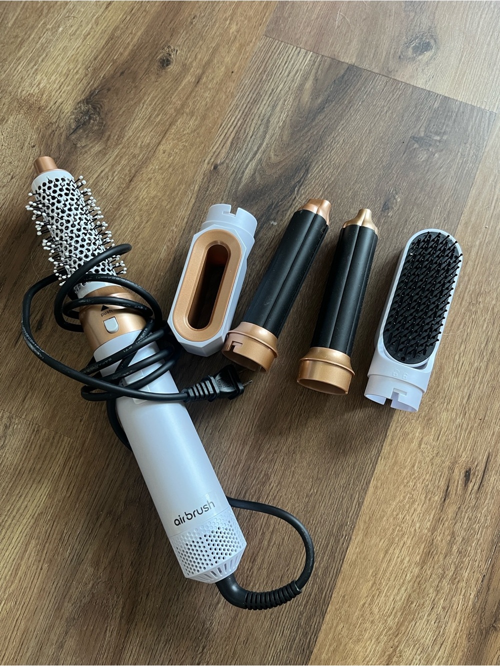 Airbrush 5-in-1 Hot Air Styler in White with Rose Gold Accents